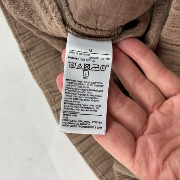 Gap Cocoa Brown Cotton Gauze Wide Leg Lounge Pant M - Picture 5 of 7